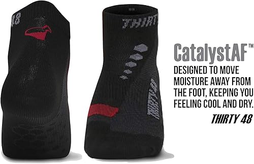 Miniatura 20 de Thirty48 Calcetines de ciclismo de corte bajo para hombres y mujeres Calcetines deportivos transpirables unisex [3 pares] Negro/Verde,[3 pares]