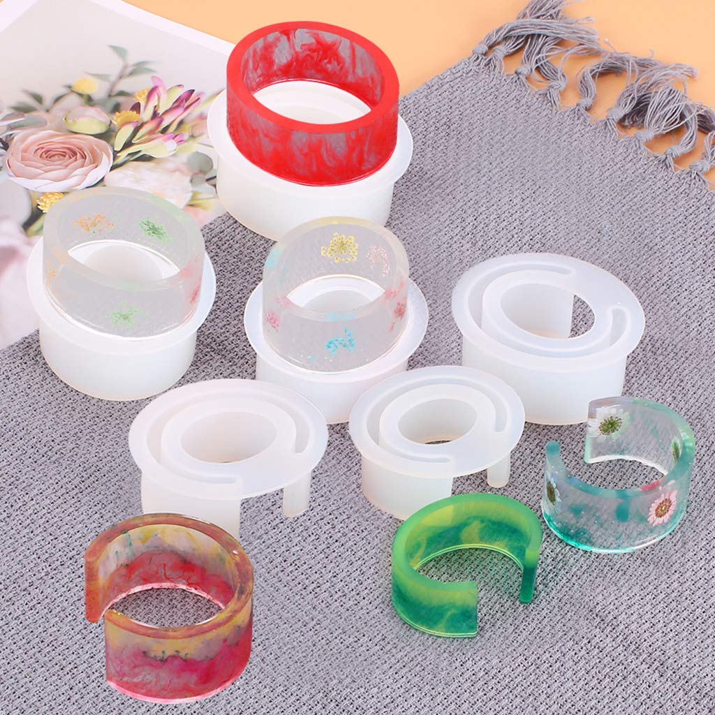 Brazalete Brazalete de Resina Molde de Fundición Silicona Transparente | Herramientas para hacer joyas, silicona transparente, resina fundida, pulsera abierta para puños, flores secas