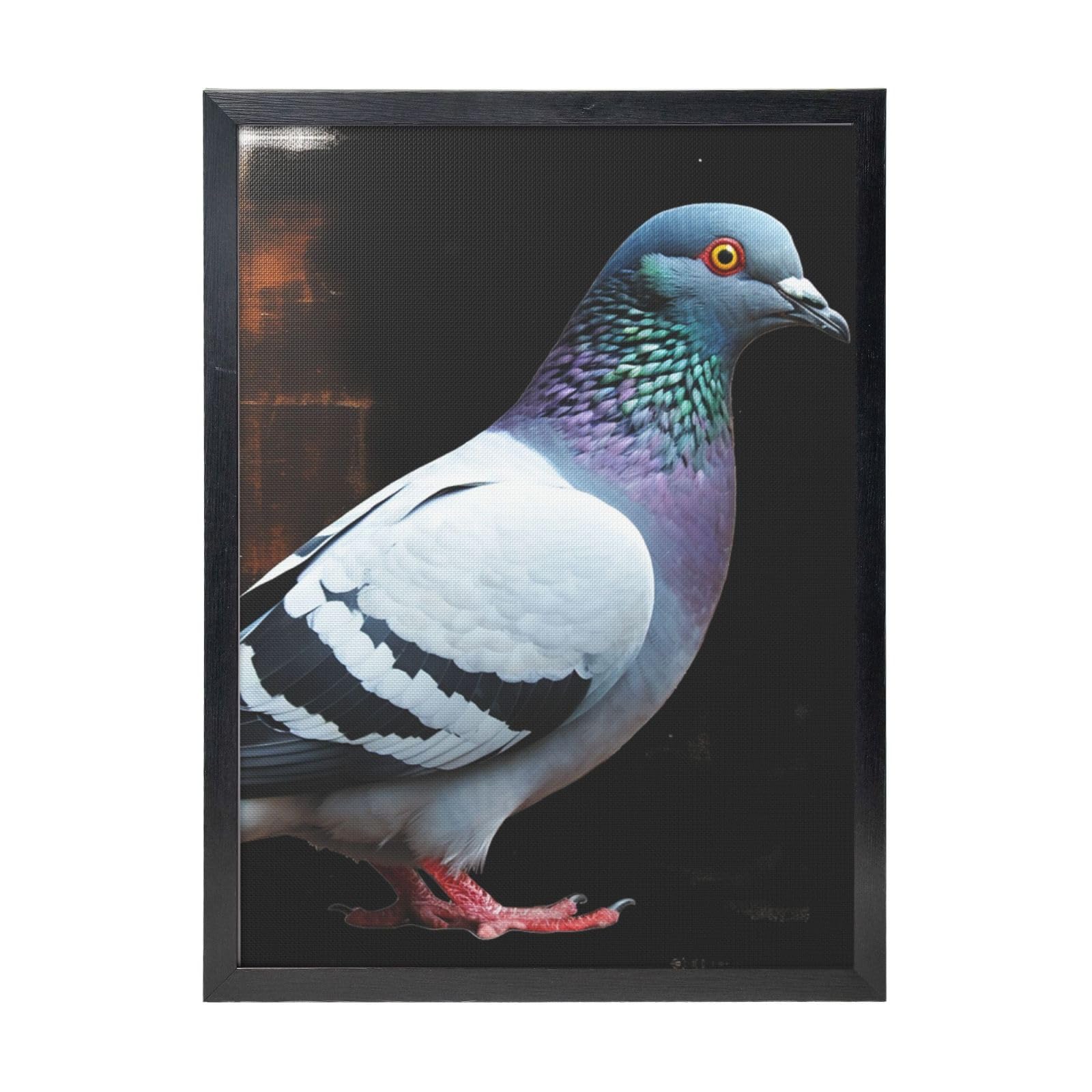 Framed Wall Art - Decorative Canvas Painting Pigeon Pictures Poster Aesthetic Modern Prints Artwork for Bedroom Office Wall Decor Ready To Hang 12x16 in