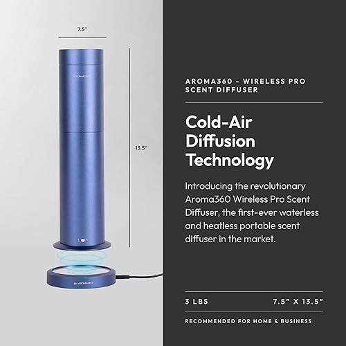 Miniatura 3 de Aroma360 - Difusor de aceites esenciales inalámbrico profesional - Cobertura de 600 pies cuadrados - Inalámbrico y portátil con control remoto -