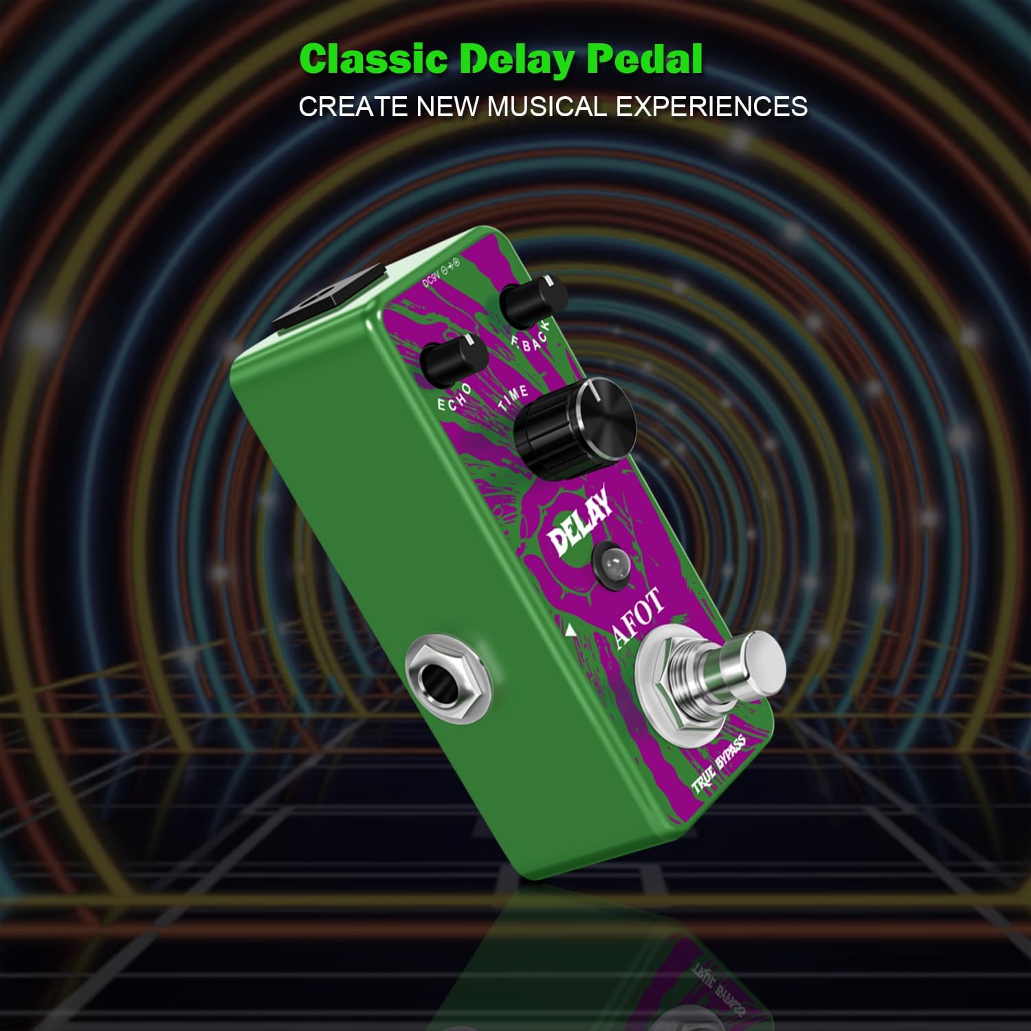 Analog Delay Guitar Pedal, Green Delay, Mini Size, True Bypass