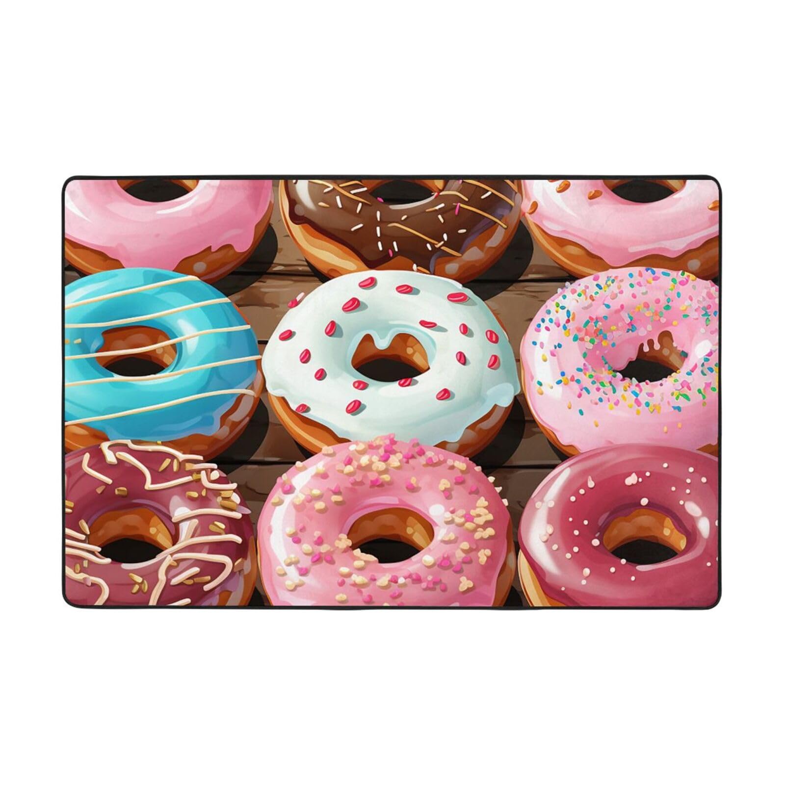 Tapis vintage beignet lavable et antidérapant décoratif