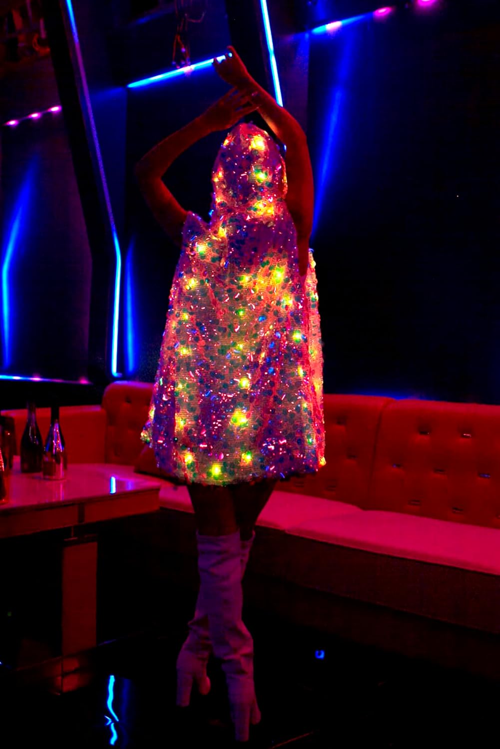 LED Light up Sequin Jacket for Women Flash Sparkly Vest Led Rave Costume Festival Outfits - Image 8