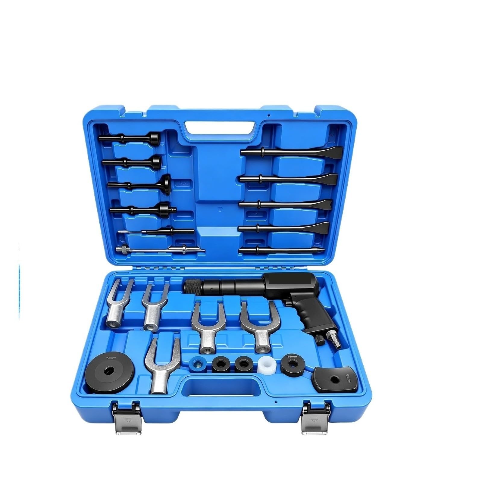 Kit martello pneumatico da 27 pezzi, set di scalpelli pneumatici professionali 2500 BPM per impieghi gravosi,Strumento affidabile