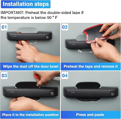 Miniatura 4 de LitMiRaCle Car Door Bowl Scratch Protector for Ford Bronco, Exterior Door Handle Bowl Cover Protection Trim Accessories Compatible with Ford Bronco