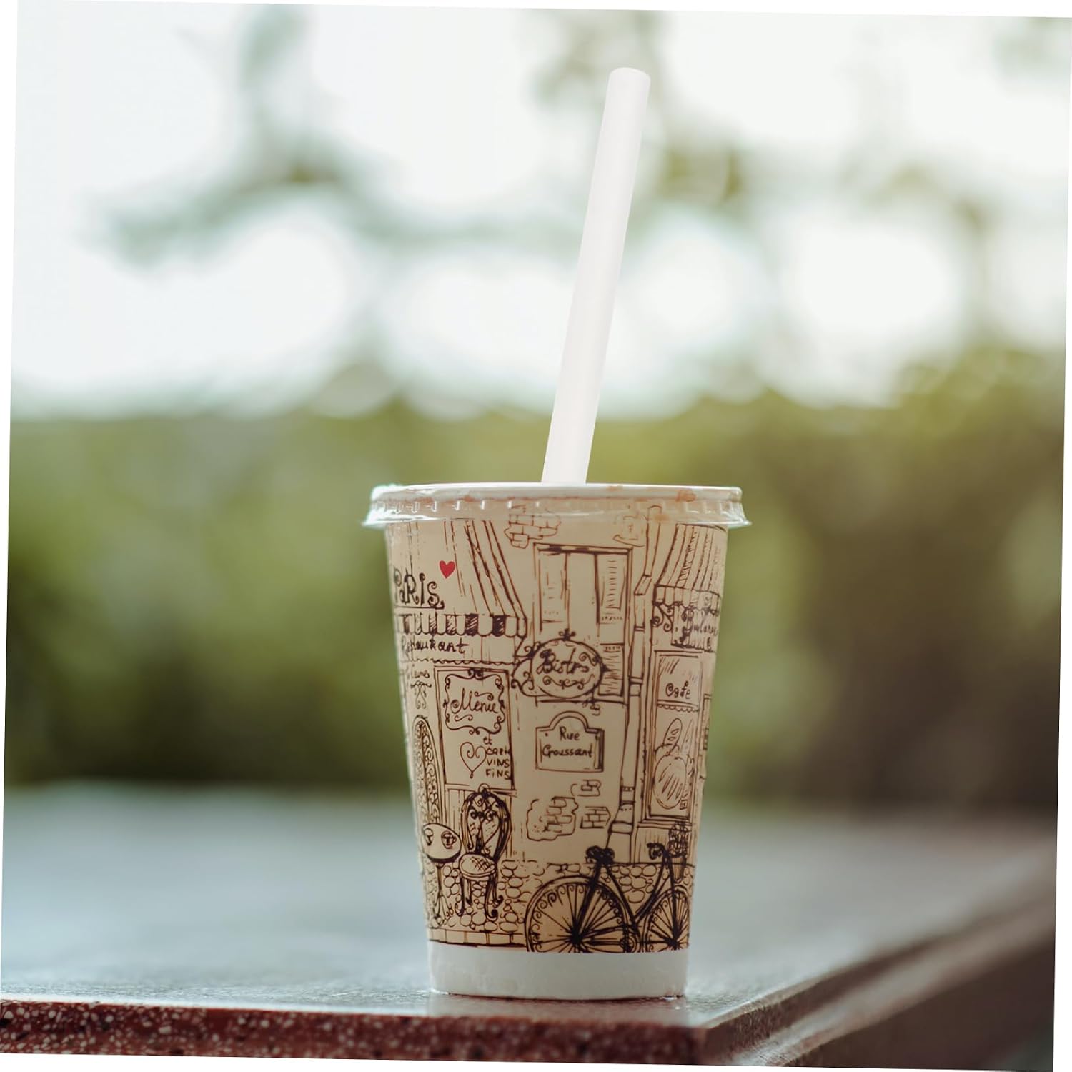 1pack Disposable Paper Straws Tea Straws Drinking No Paper Smell for Parties and Gatherings