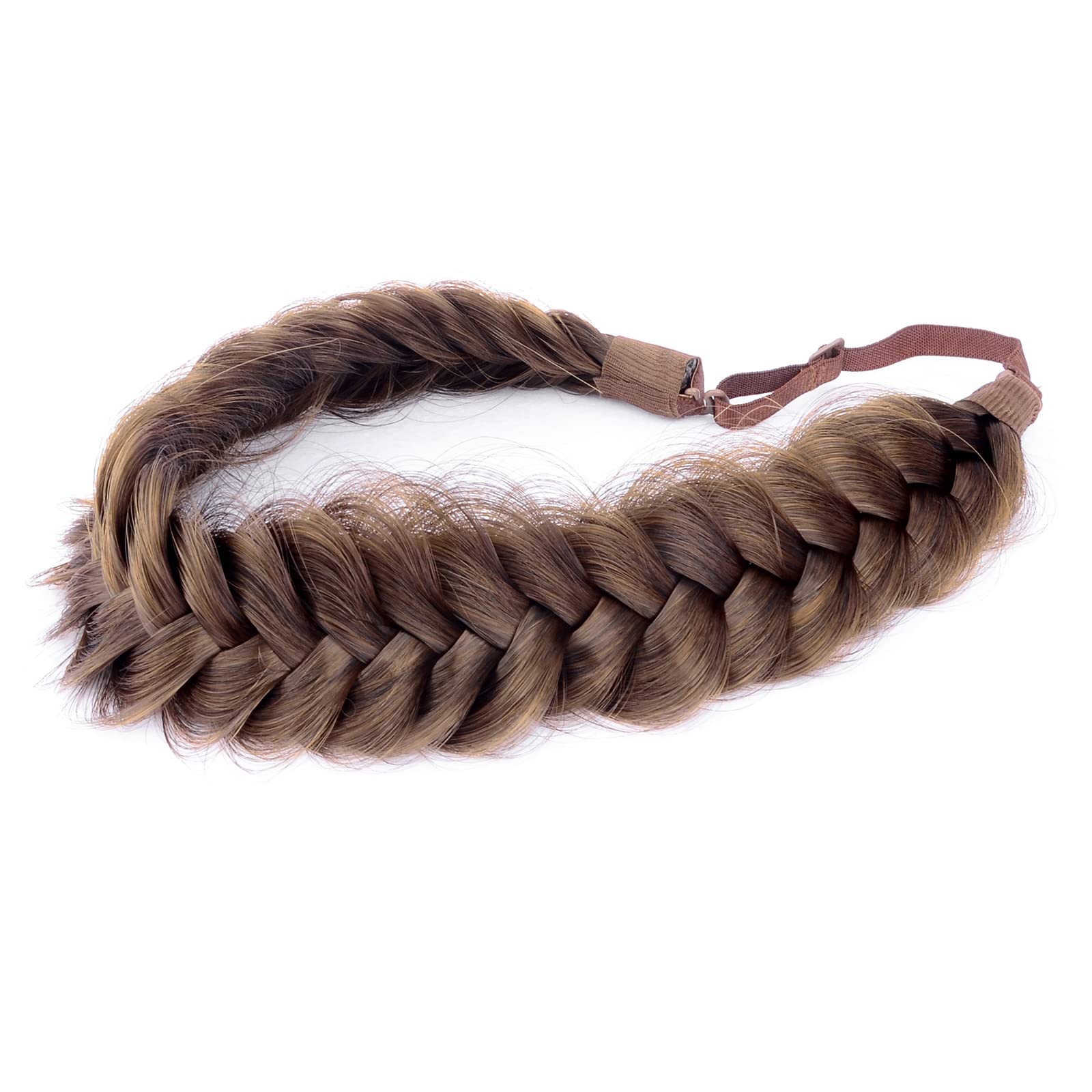 Messy Wide 2 Strands Fishtail Synthetic Hair Braided Headband Hairpiece Amazon.com : DIGUAN Wide Fishtail 2 Strands Synthetic Hair  main image 3