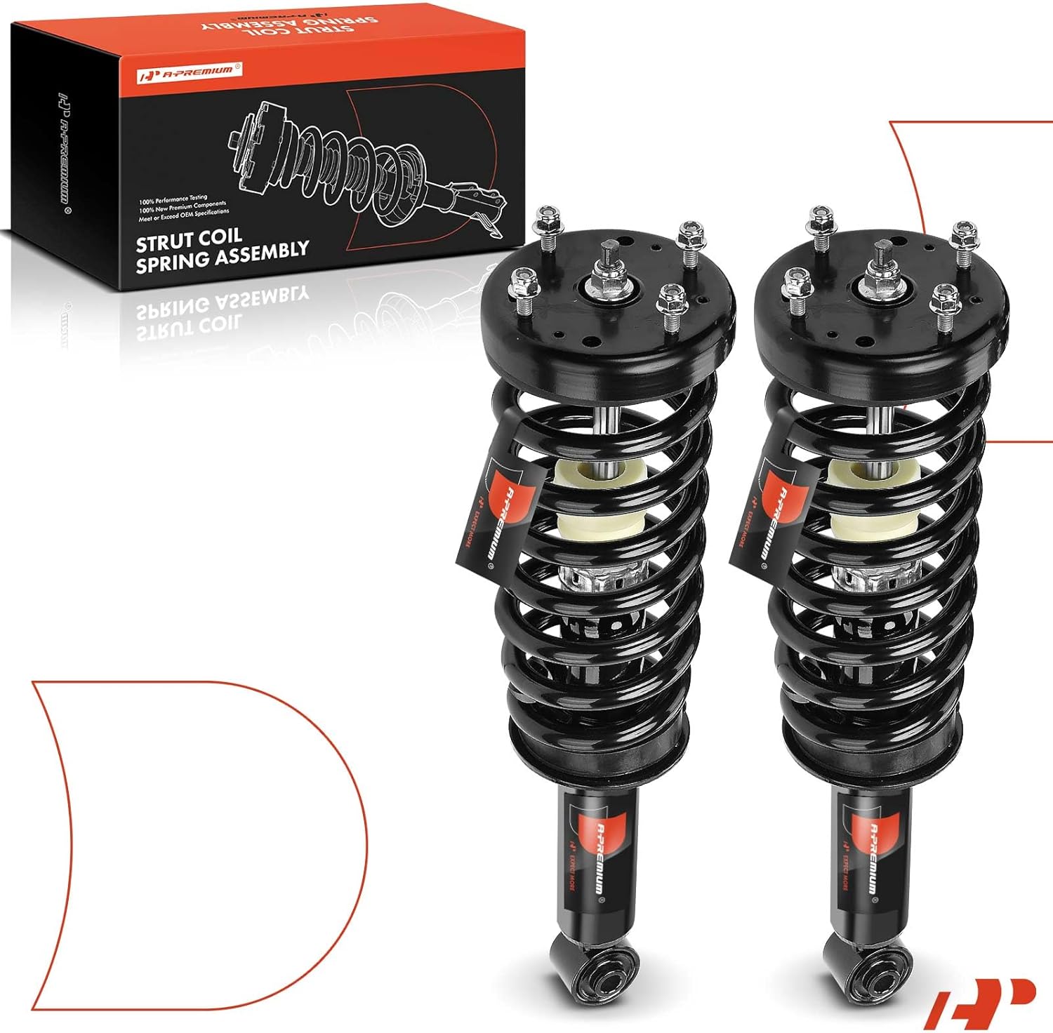 A-Premium Rear Struts Compatible with Jaguar S Type 2000 2001 2002-2x Replacement Suspension Complete Strut Assembly Shock with Coil Spring