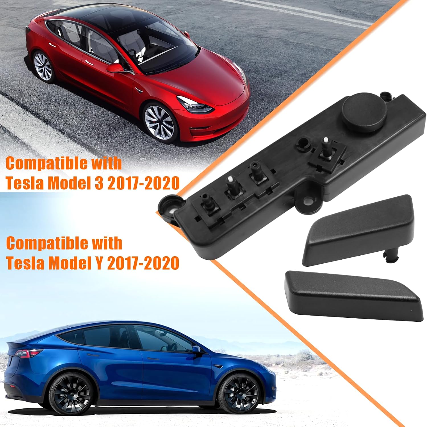 Compatible with Tesla Power Seat Control Switch with Button Cover Model 3 Model Y 2017-2020, Front Right Passenger Side Seat Controller Backrest Cushion Adjuster Switch for Tesla Accessories