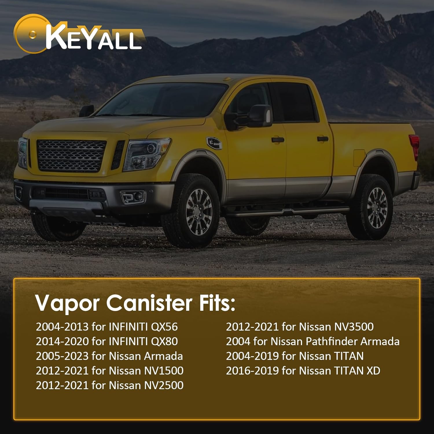 Vapor Canister Replace OE 149507S000,149507S00A Compatible With 2005-2023 for Nissan Armada;2012-2021 for Nissan NV1500/NV2500/NV3500;2014-2020 for INFINITI QX80 - evap canister