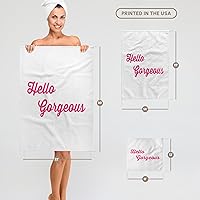 Vista 6 de 3dRose Toalla, Imagen de Rosa Hola Hermosa Cita