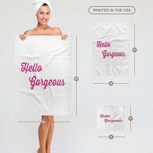 Miniatura 7 de 3dRose Toalla, Imagen de Rosa Hola Hermosa Cita