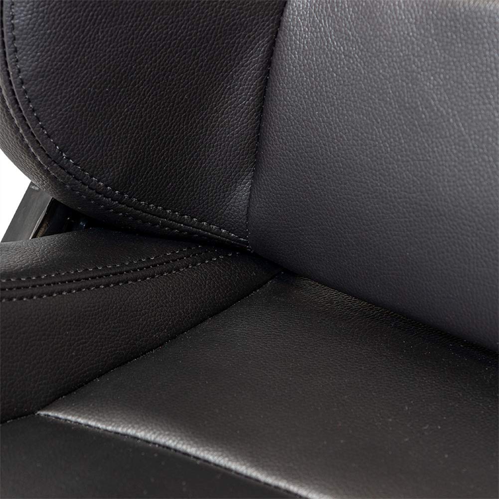AUTO-STYLE Siège baquet 'BS2' - Simili Cuir Noir - Dossier réglable en polyester - incl. glissières