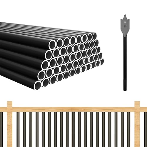 100 Pack 36" Aluminum Deck Balusters Round Black Deck Railing