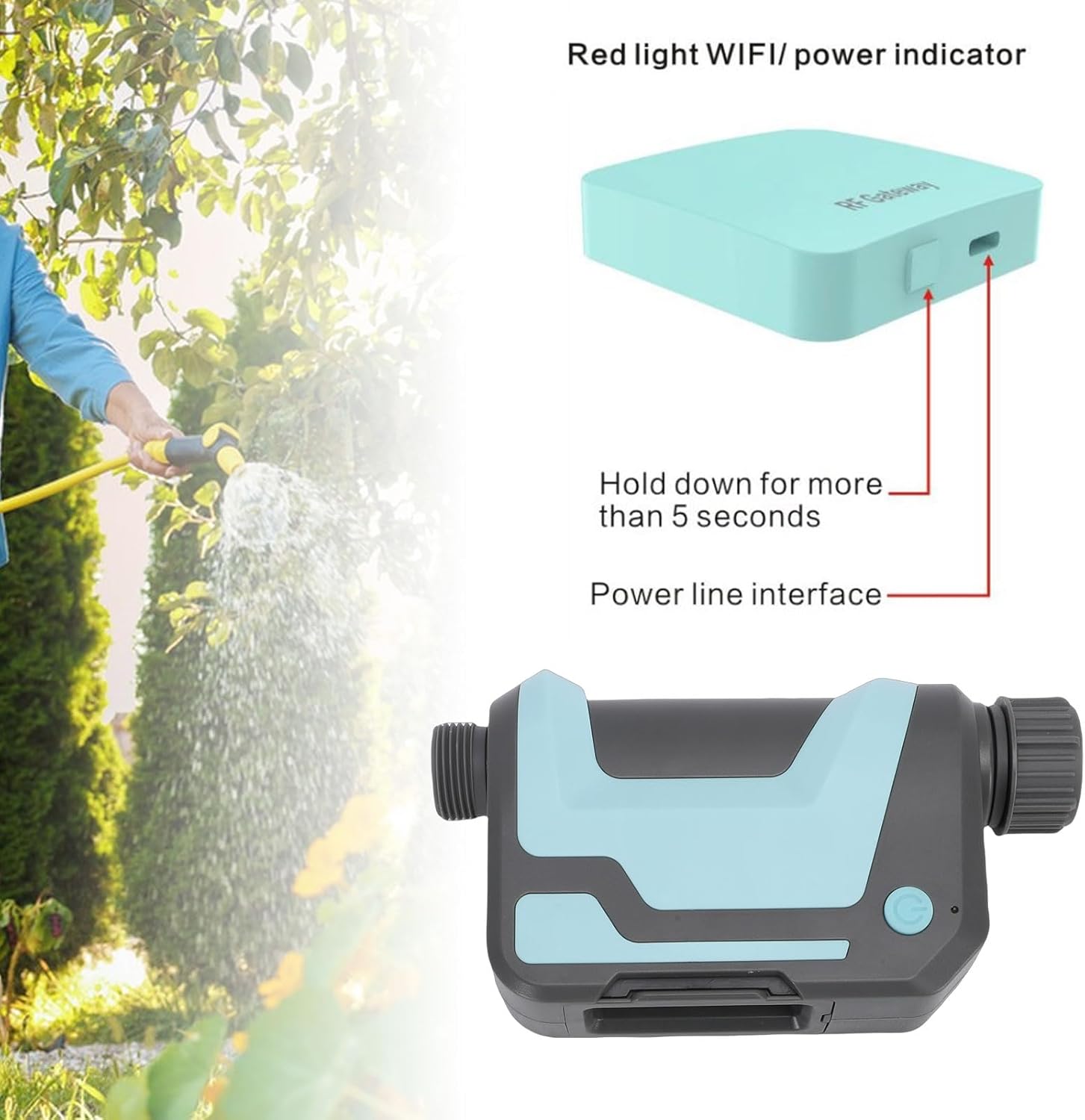 Smart Sprinkler Timer, RF Water Timer with Module Control, for Drip Irrigation and Lawn Watering