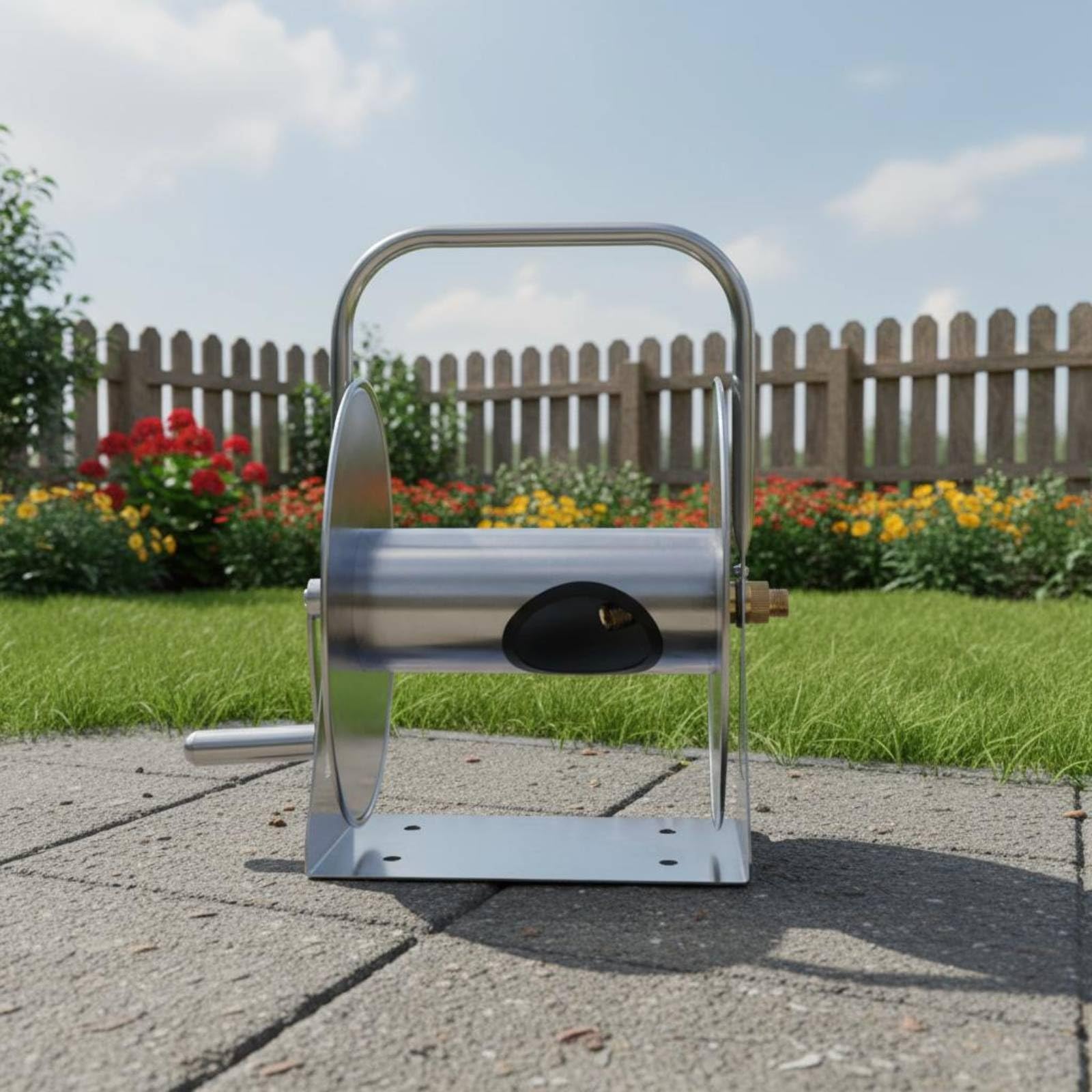 Enrouleur automatique de tuyau pour un arrosage de jardin simple et propre