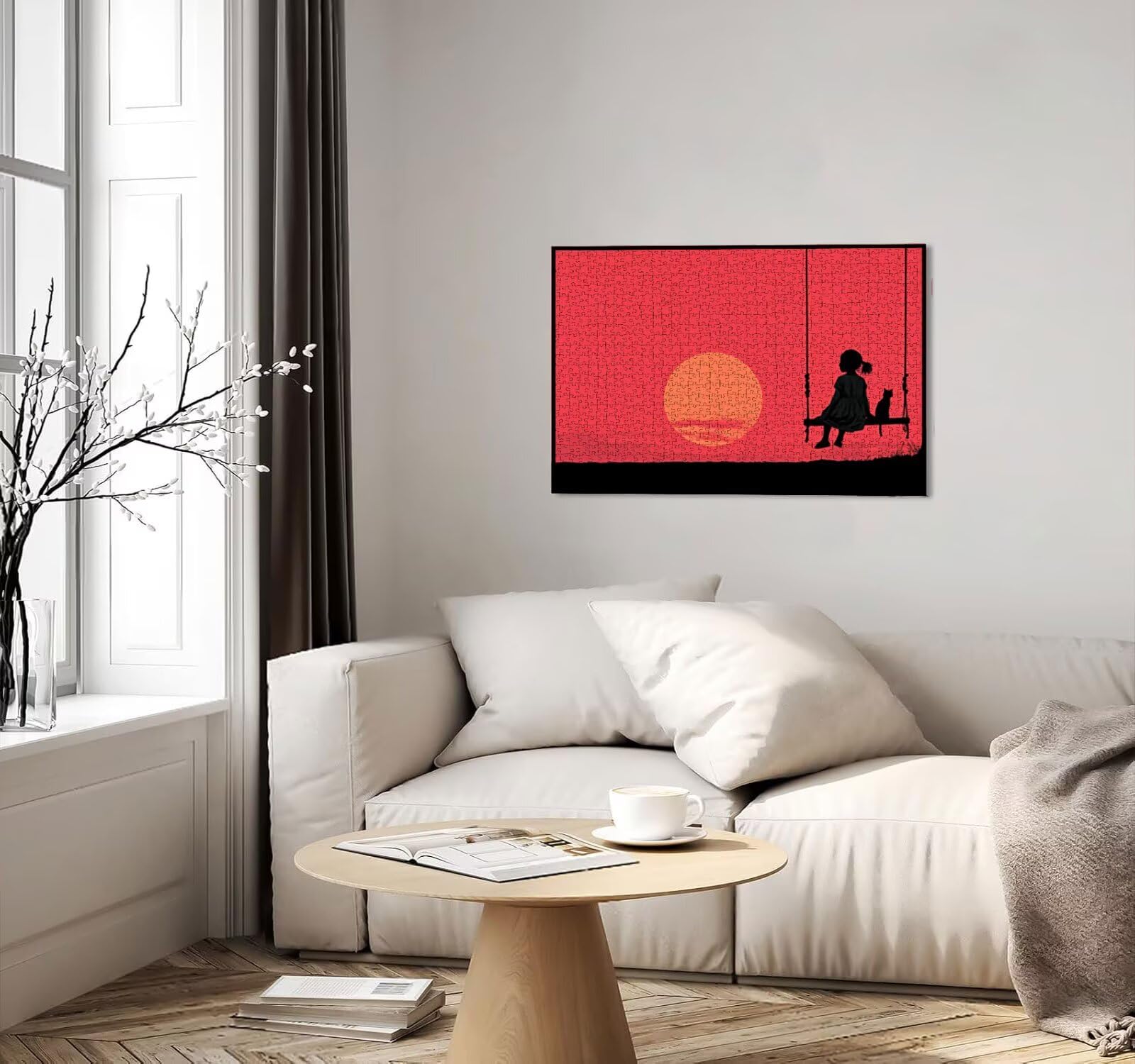 Puzzle dla dorosłych 5000, Sunset Girl 5000 elementów puzzle dla dorosłych, klasyczne gry edukacyjne, gry i zajęcia rodzinne, do dekoracji ścian domu, świetny pomysł na prezent R0KH-732