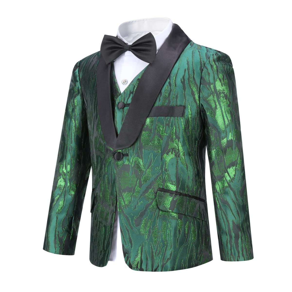 Sliktaa Jungen 3 Stück Anzüge EIN Knopf Anzüge Hochzeit Geburtstag Party Prom Performance Anzug Blazer Weste Hose Multicolour