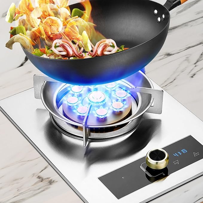 Estufa de Gas 1 Quemador, Temporizador 0-99 Min, Panel de Vidrio Templado, Conexión GN/GLP miniatura 2