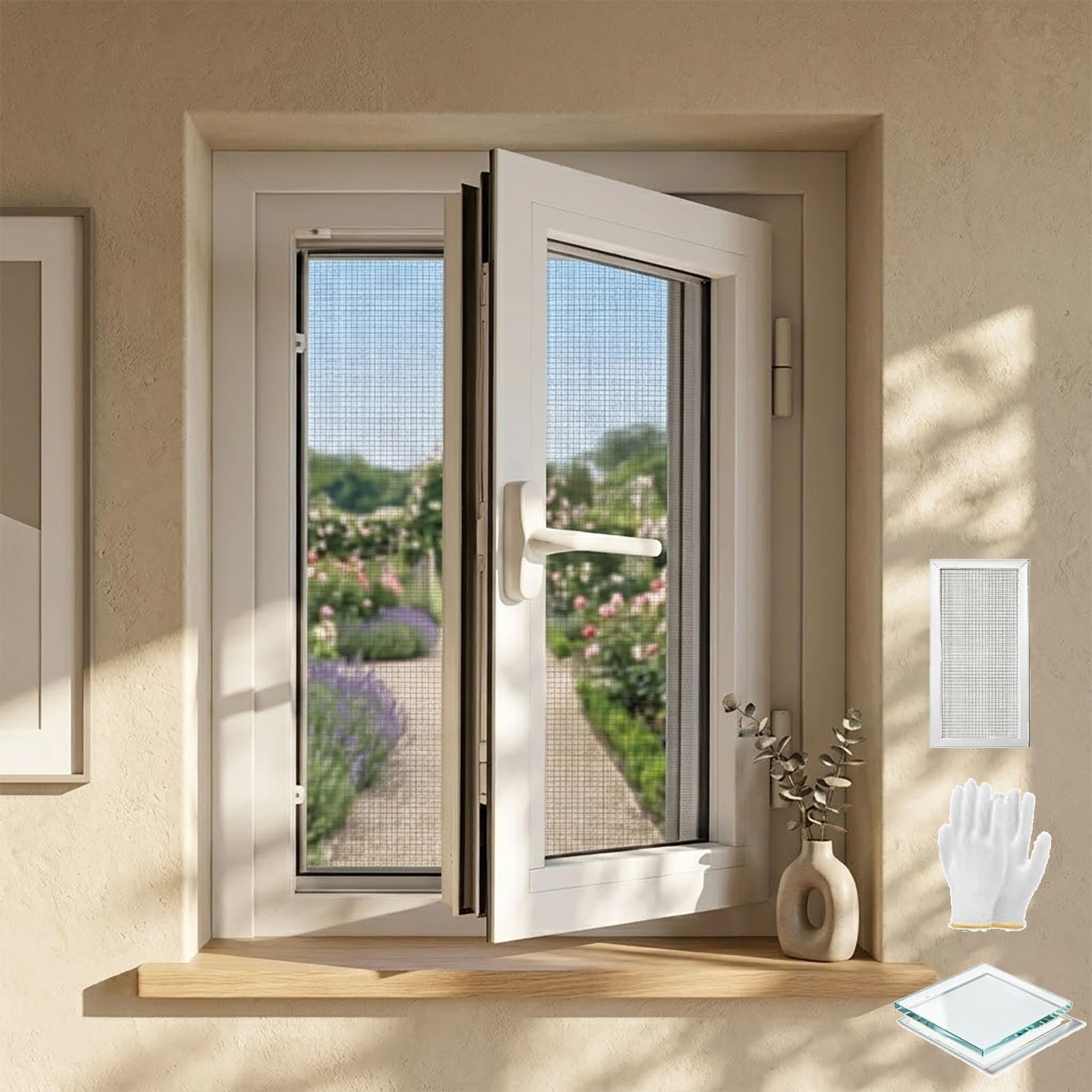 Ventanas de aluminio blanco con apertura izquierda para eliminar la humedad en sótanos