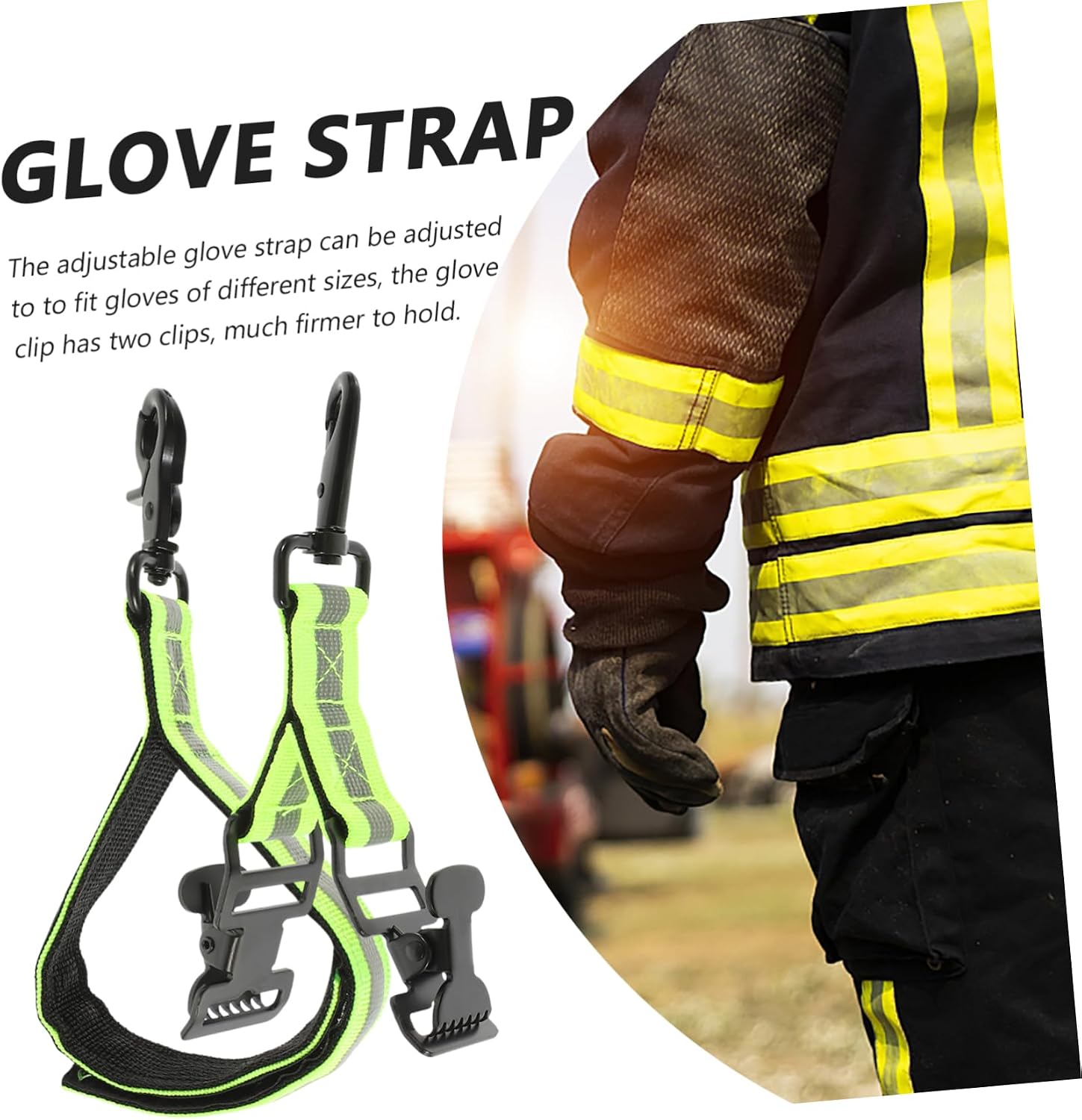 YARNOW 2pcs Firefighter Glove Straps Firefighter Glove Safety Straps Reflective Trim Clip