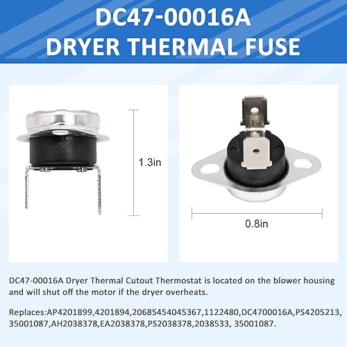 Miniatura 4 de AMI PARTS DC96-00887C DC96 00887A Termostato y DC47-00018A y DC32-00007A y DC47-00016A Termostato Secador Termistor Fusible Térmico Compatible con