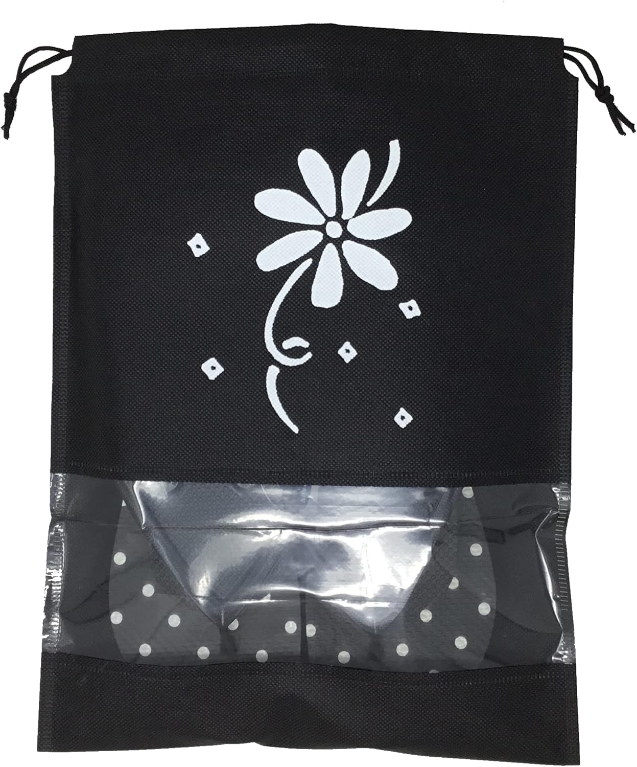 Old Navy Women Beach Summer Casual Flip Flop Sandals (10 Black Bottom & Black Flip Flops) with Dust Cover - Image 2