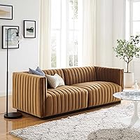 Vista 111 de Modway Conjure - Sofá seccional tapizado de terciopelo de alto rendimiento, con canal, silla sin brazos en negro y gris