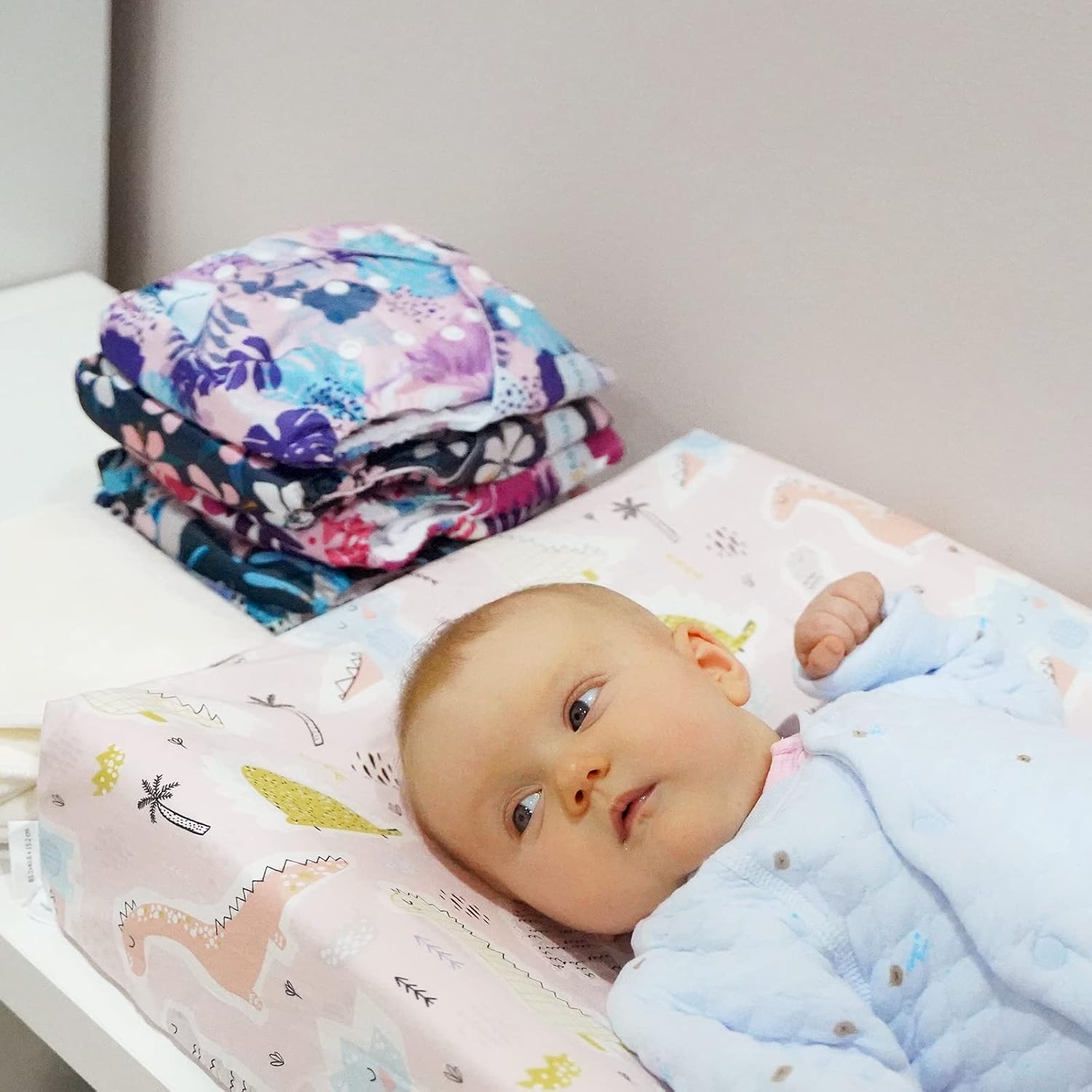 Babygoal Changing Pad Cover-Unisex Diaper Change Table Sheets for Baby Girls and Boys 100% Organic Cotton-Fits Changing Pads and Cradle Mattress 32"x16"x6" 2CNTW12-B