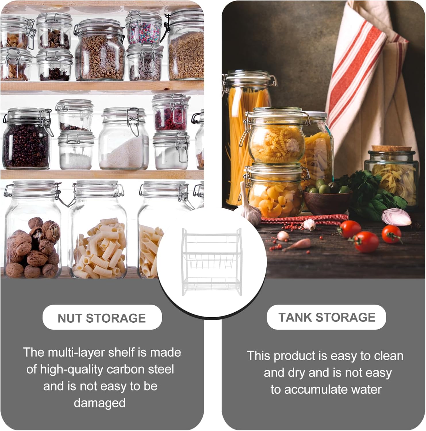 PRETYZOOM 1Pc Multi Storage Rack Practical Slip Organizer for Kitchen and Bathroom for Spice Jars Condiments and Space