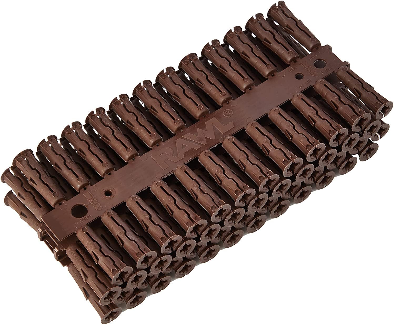 Rawlplug Uno Universal Contract Wallplug 7 mm Brown | Rawl Plugs for Plasterboard, Masonry, Brick, Concrete | Solid Wall Plug Anti Rotation Features | Plasterboard Fixings Plug Pack of 96,68560