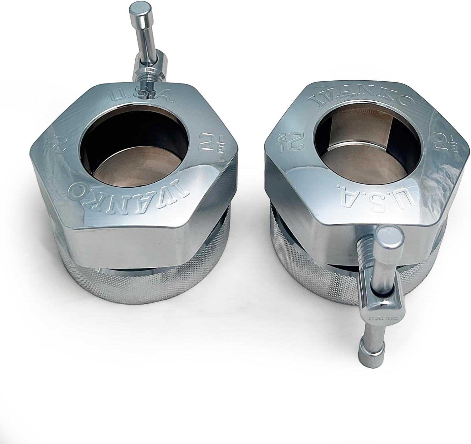 IVANKO COCX-2.5KG Olympic Weightlifting/Powerlifting Collars, Chrome, Machined Steel, 50mm