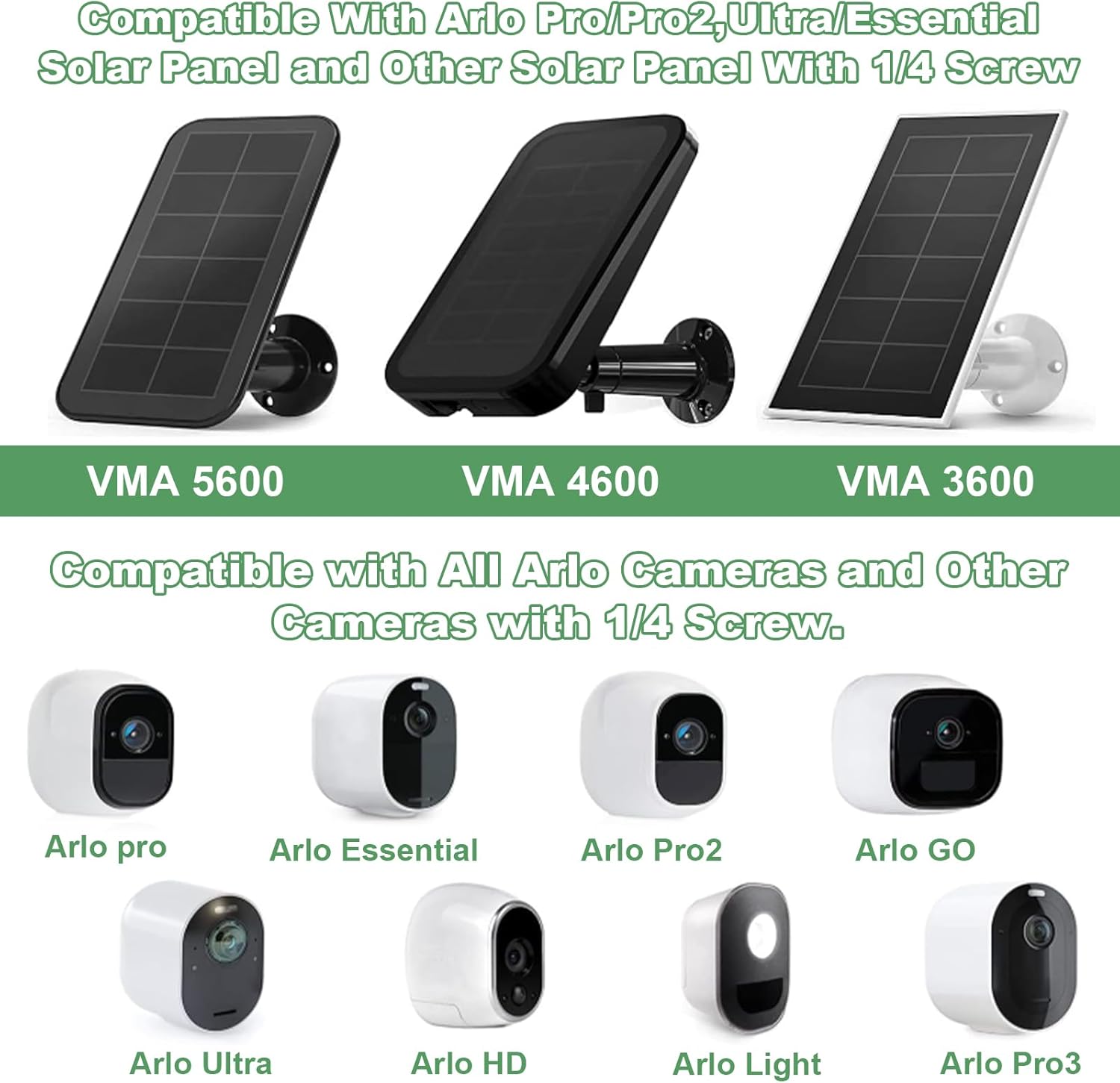 4 Pack Gutter Mount Compatible for Ring Solar Panel, Universal Solar Panel Ring Gutter Mount for Arlos, Arlo pro, Arlo pro2, Reolink Cams and Other Solar Panel