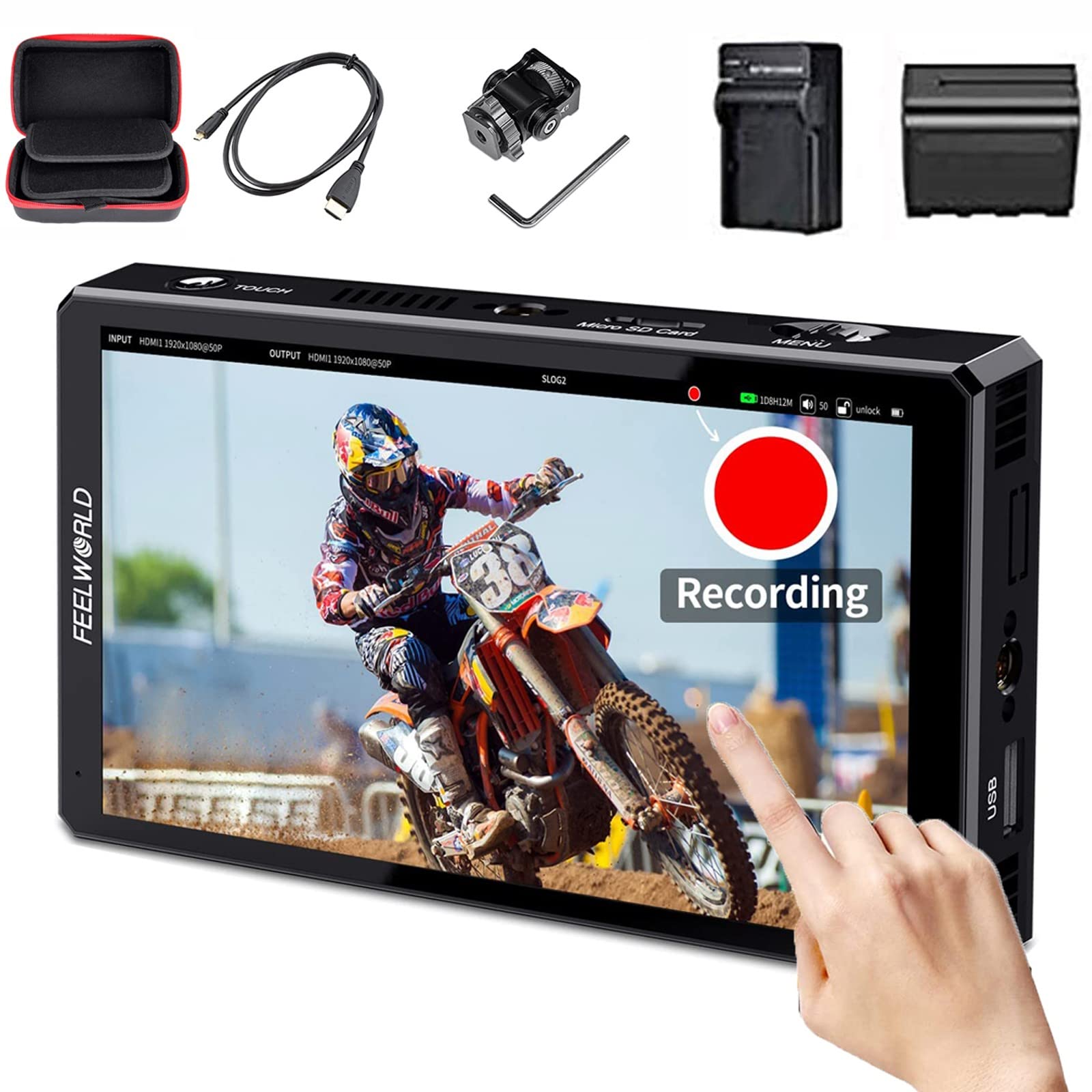 Amazon | FEELWORLD CUT6 + NP-F970 バッテリー + キャリーケース