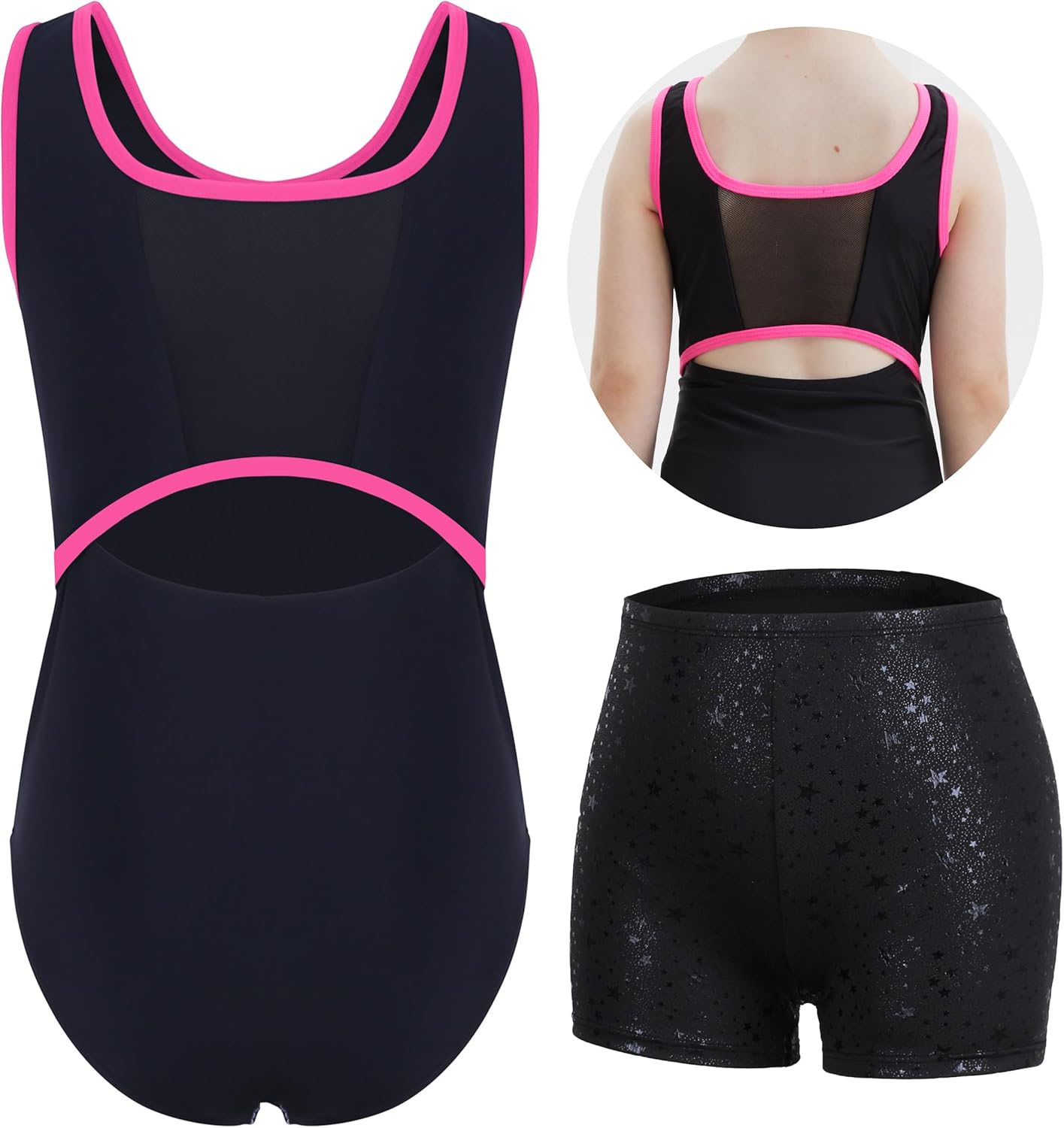 beautyin Gymnastics Leotards for Girls Dance Unitards Biketards Activewear with Shorts - Image 2