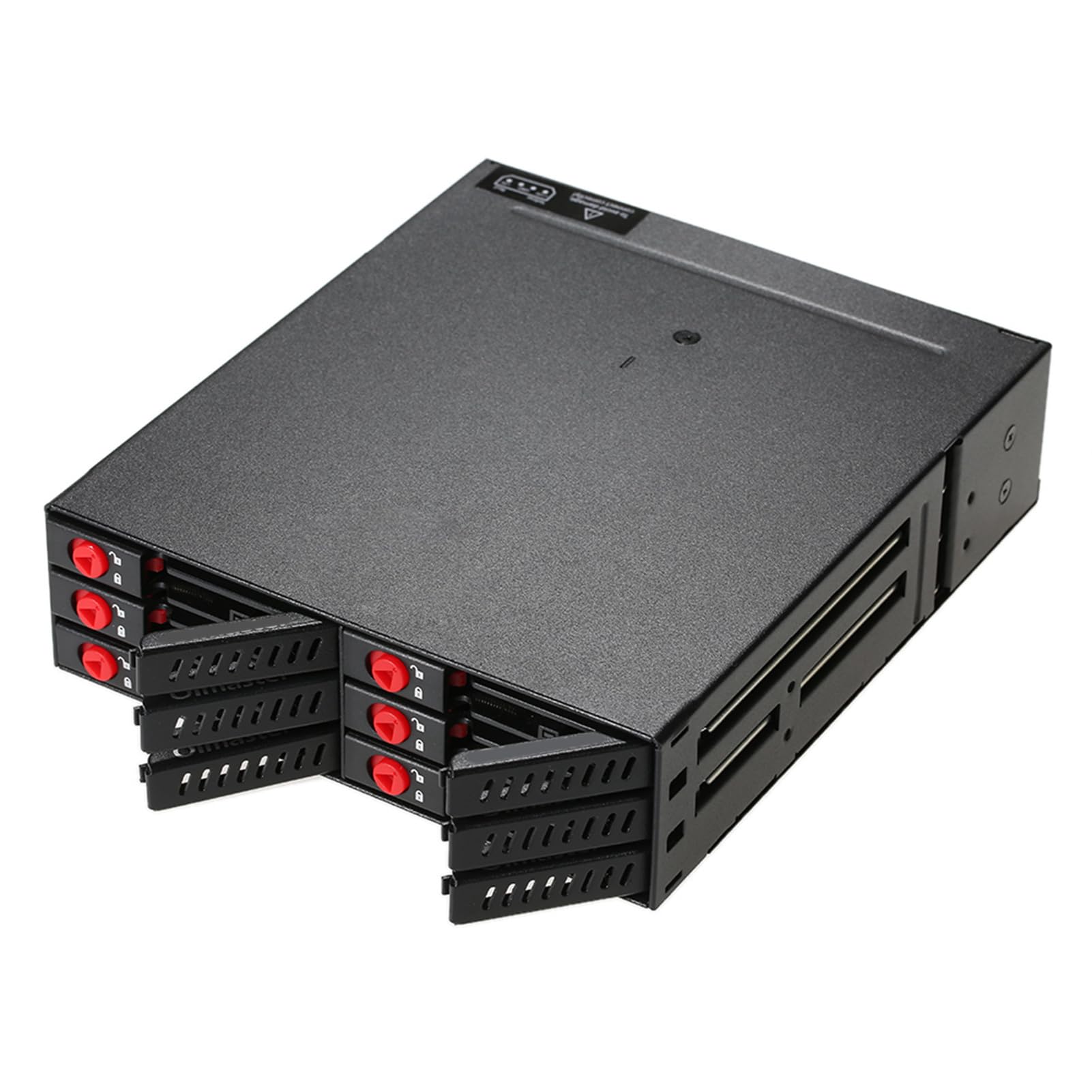Zunate Custodia per Disco Rigido a 6 Alloggiamenti |Rack Mobile Hot Swap SSD HDD da 2,5 Pollici con Ventola di Raffreddamento per Alloggiamento per unità PC da 5,25 Pollici