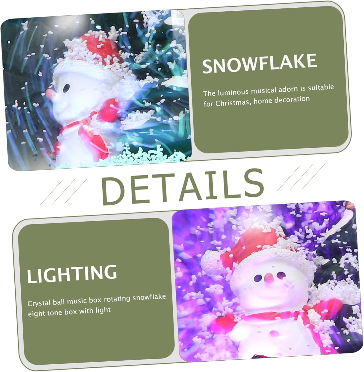 1Pc Christmas Music Crystal Ball Rotating Musical Box with LED Light Luminous Xmas Ornament for Home and Giving Delicate Holiday Melody Decoration