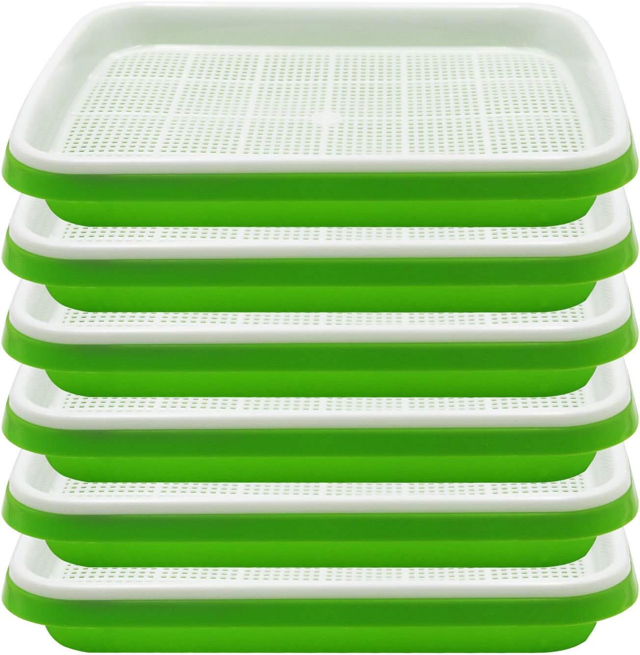 - Seed Sprouter Tray, 6 Pack Bpa Free Nursey Tray Seed Germination Trays for Wheatgrass, Cat Grass, Microgreens