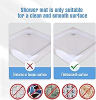 Vista 9 de Shower Mat Non-Slip Bath Mat for Tub and Shower Stall,200+ Suction Cups with Drain Holes, Quick Dry Machine Washable, Extra Grip for Stand Up