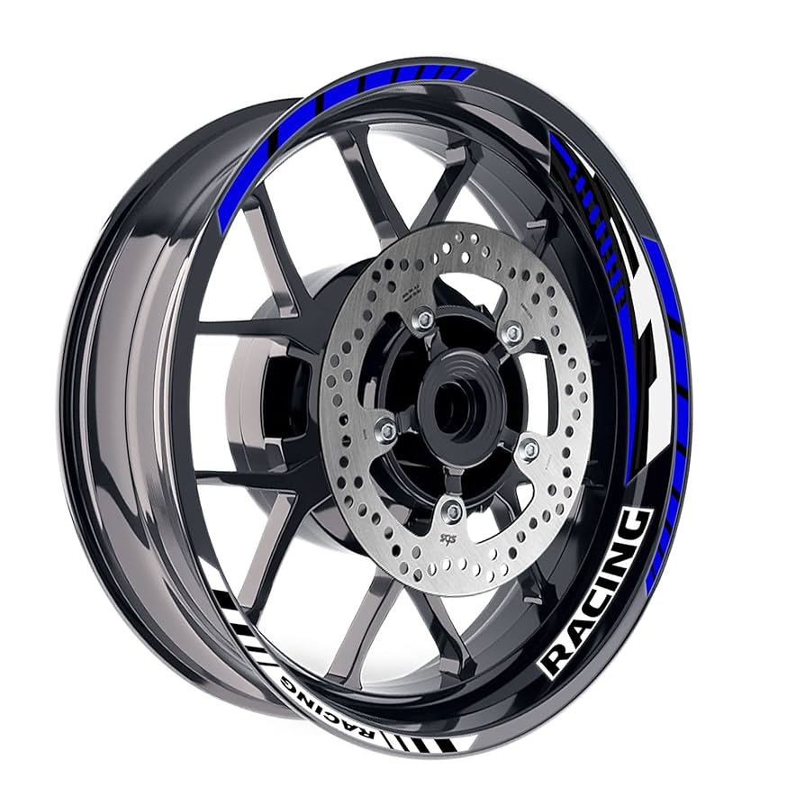 Amazon.com: MC MOTOPARTS Blue Wheel Rim Stripe Stickers ZZDX