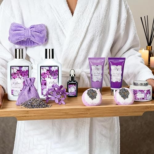 Miniatura 4 de Juego de regalo de baño y cuerpo para el día de la madre, cesta de regalo de spa de lujo de 18 piezas para mujeres, juego de baño con bomba de baño,