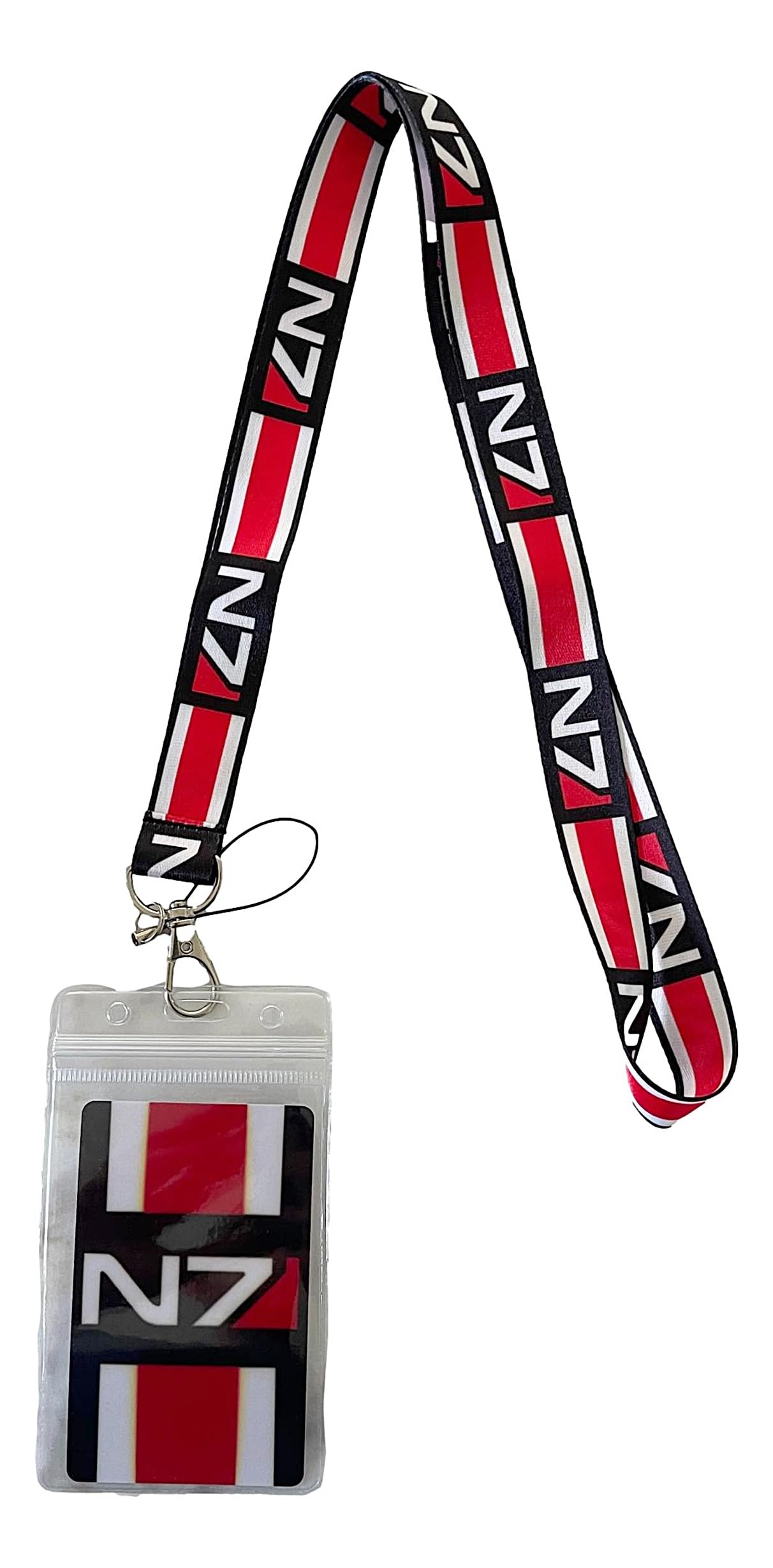 Amazon.com: Mass Effects N7 Black and Red Lanyard with ID Holder
