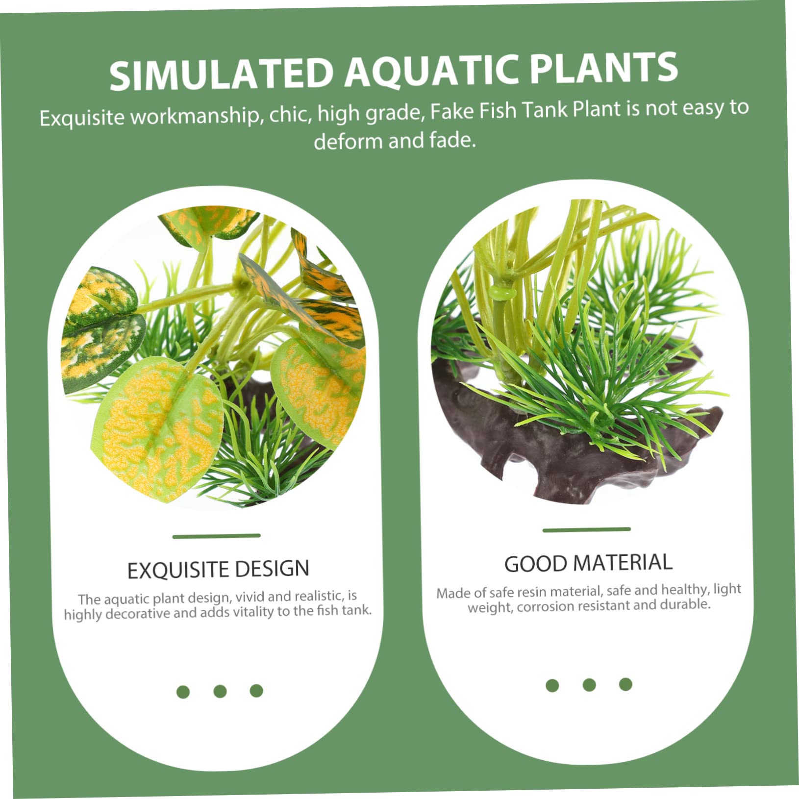 OUNONA 3 Set Ornamenti Di Piante Acquatiche Simulate Piante Da Terrario Arredamento Pianta Contenitori Piante Finte Per Acquario Accessori Per Acquari Resina 3 Pezzi * 3