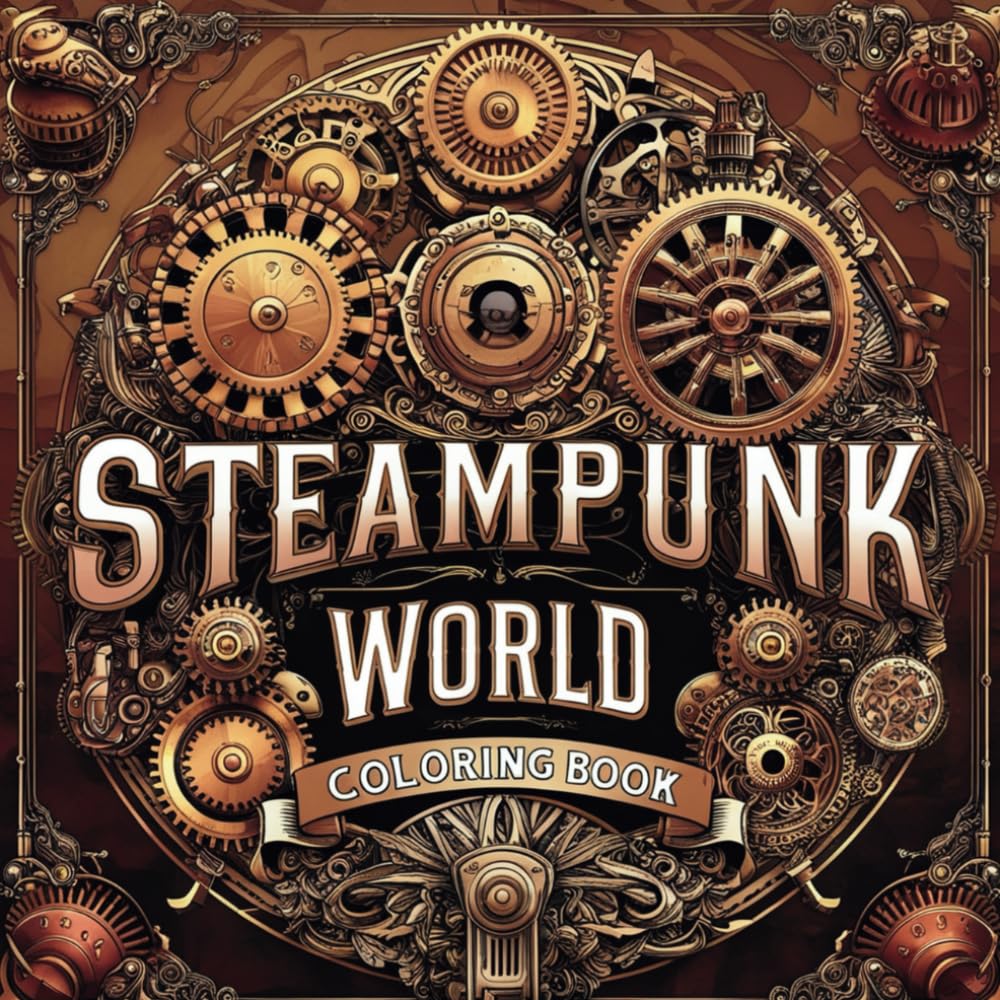 Steampunk World Coloring Book: A Journey Through Gears and Steam: A Coloring Adventure, Adult Coloring Book Arcane