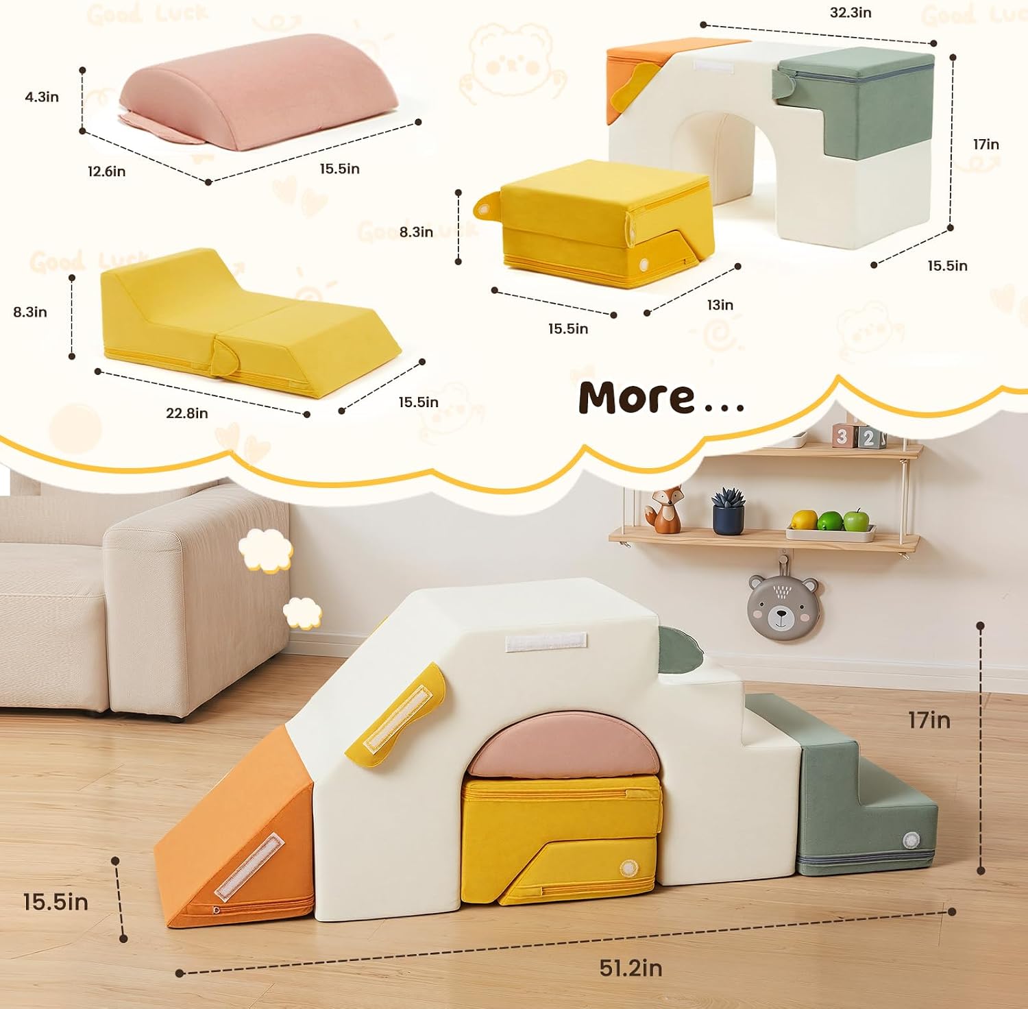Frogprin Toddler Soft Climbing Toys, Baby Foam Climbing Blocks, Indoor Playground Climbing Toys, Kids Crawl Activity Play Set, Boosts Motor Skills & Color Coordination, Development Ideal Gift for Kids thumbnail