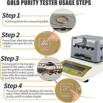 Pro Gold Purity Content Detector,Gold K Value Tester Gold And Silver Density Meter,Jewelry Tools And Equipment,Precious Metals Testing Machine,Precious Metal Analyzer,600/0.01g