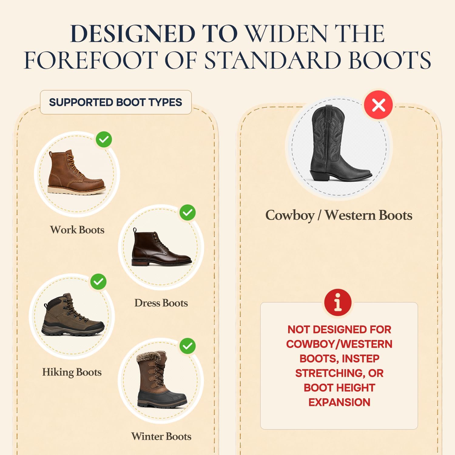 HOUNDSBAY Boxer - Estirador profesional de botas para hombres y mujeres; expansor de botas para pies anchos o juanetes