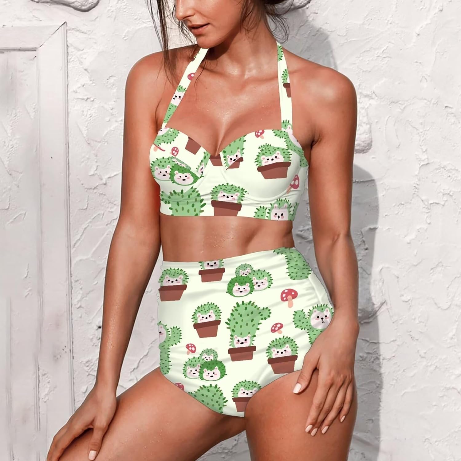 LedBack Sexy Swimsuit for Women Halter Bikini Sets for Women Tankini Swimsuits for Women High Waisted Hot Bikini 2 Piece