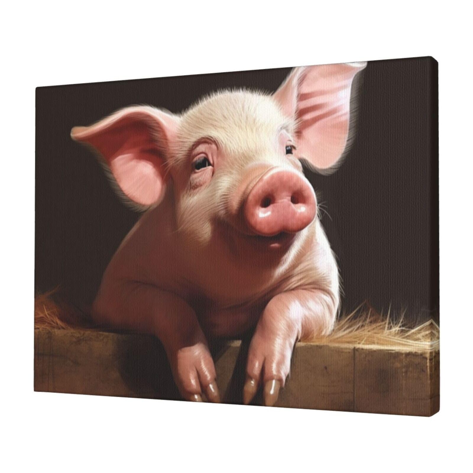 KLOPH Smiling Canvas Wall Art for Living Room 12"x16" Modern Artwork Painting for Bathroom Hanging Canvas Prints Aesthetic Wallart for Bedroom Kitchen Office Wall Decor