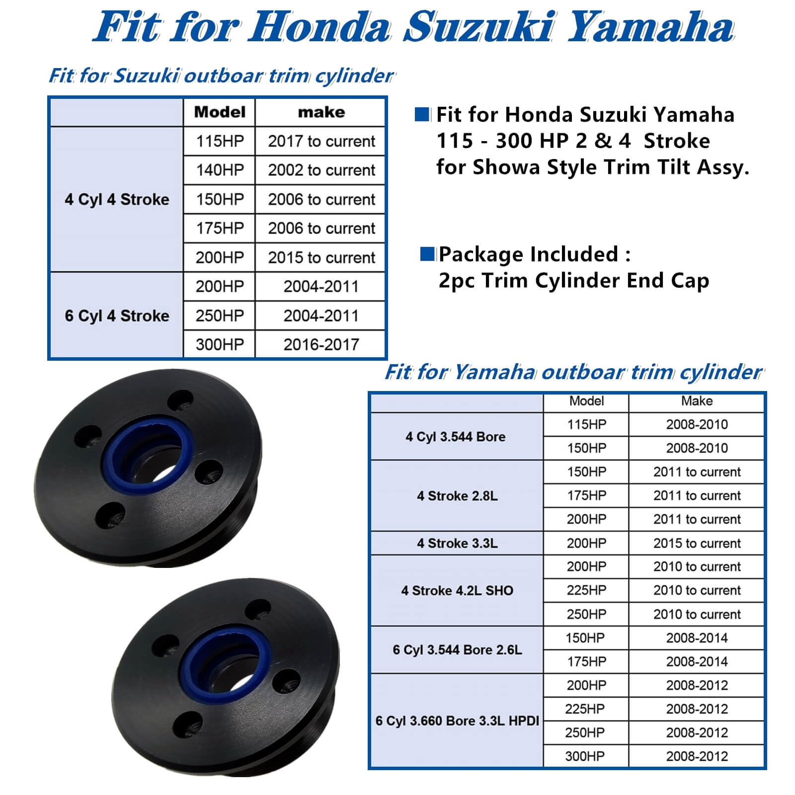 Amazon.com: 2PCS Trim Cylinder End Cap 48630-96J00,Fit for Honda